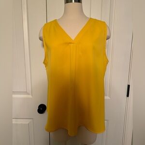 Yellow V-Neck Sleeveless Blouse